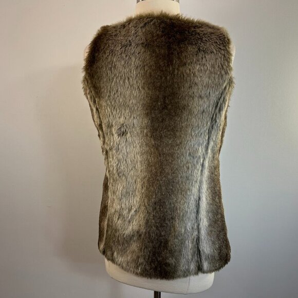LOLA Women's Brown Faux Fur Vest  - Size XS - Picture 4 of 5